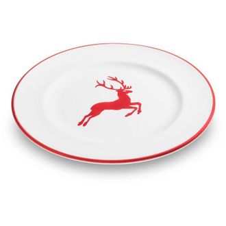 Gmundner Keramik Gmundner Keramik - Gmundner Cer&aacute;mica Robin Ciervo Rojo Plato De Postre Gourmet (&oslash; 22cm)