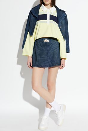 Re/Done Long Sleeve Polo, Womens, Yellow