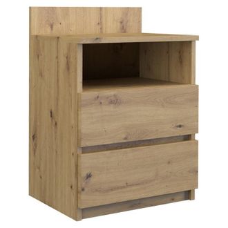 Topeshop Topeshop - Aster T1 Dormitorio Mesita De Noche/mesita De Noche Dimensiones 59x40x32 Cmmesa Auxiliar 2 Cajones + Balda Estilo Escandinavo
