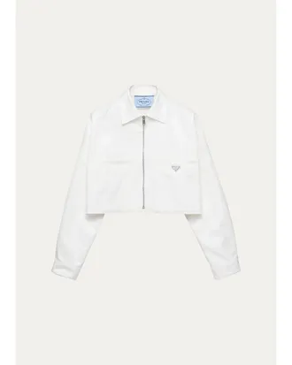 Prada Logo Cotton Crop Jacket