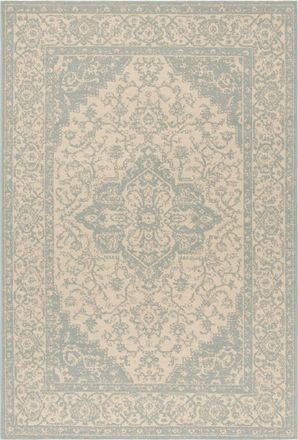Safavieh Alfombra medall&oacute;n de polipropileno beige/azul, 122 x 183 cm
