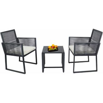 VCM Vcm - 3 Piezas Conjunto De Muebles De Jard&iacute;n Grupo De Asientos Grupo De Comedor 1xmesa, 2x Sillas Mesa Dimensiones Aprox. Al. 45 X An. 45 X P. 45 Cm L