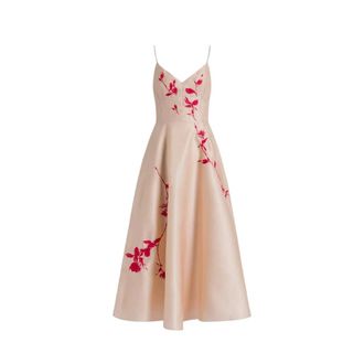 Alberta Ferretti Silk Organza Dress - female - Alberta Ferretti - Midi Dresses - Pink - M - Dresses