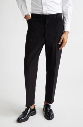 Thom Browne Cotton Corduroy Tapered Leg Chinos in Black at Nordstrom, Size 0