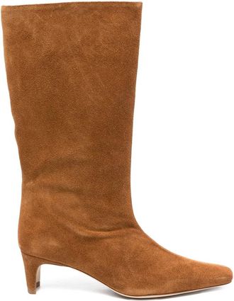 Staud 60mm Wally Suede Leather Pointed-toe Boots