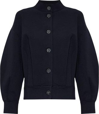 Emporio Armani Cardigan met figuurnaden - Dames - Vesten - Blauw - 2XS - Leer - Truien & Vesten