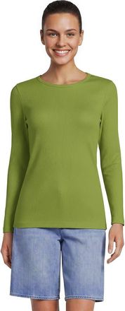 Lands End Long Sleeve Micro Rib T-Shirt in Winter Pear at Nordstrom, Size X-Small