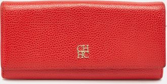 Carolina Herrera Red Leather Flap Continental Wallet