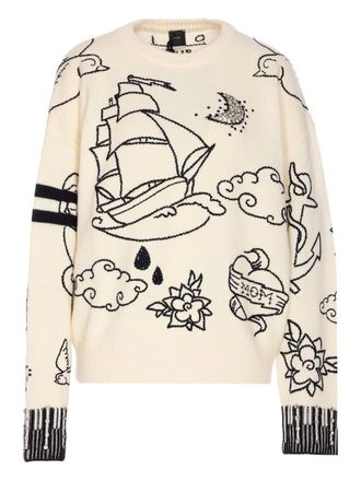 Pinko embroidered sweater - White