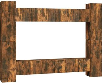 vidaXL Vidaxl - Set De Muebles De Tv 10 Pzas Madera Contrachapada Roble Ahumado