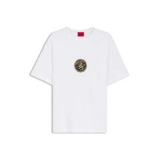 HUGO BOSS Embroidered-badge T-shirt in cotton terry