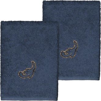 Linum Home Textiles 100% Turkish Cotton April 2Pc Embellished Washcloth Set