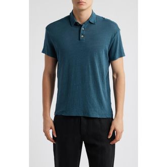 Alex Crane Linen Polo in Dusk at Nordstrom, Size X-Large