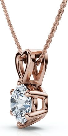 Pompeii3 3/4Ct Lab Grown Diamond Solitaire Pendant 14k Gold 18 Necklace & Chain