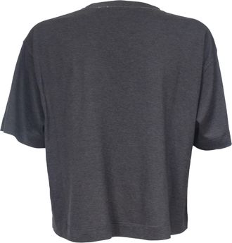 Brunello Cucinelli Logo-Print Cotton T-Shirt - Charcoal
