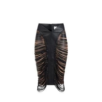 Elisabetta Franchi Dames, Rokken, Zwart, Maat: XL Leer
