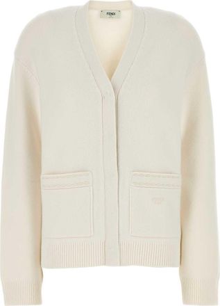 Fendi White Cashmere Blend Cardigan
