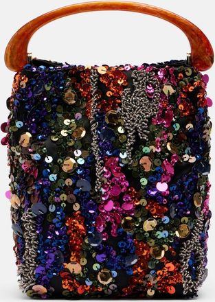 Dries Van Noten Crisp Small sequined satin top-handle bag