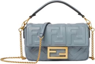 Fendi Handbags, female, Blue, Size: ONE SIZE Mini Baguette