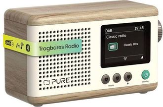 Pure Classic Est&eacute;reo Mini Blanco Algod&oacute;n Roble Radio Dab+ Fm Cd Bluetooth Usb