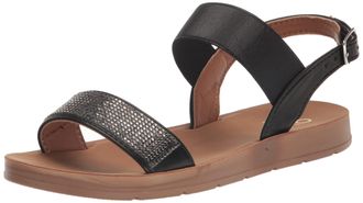 Yoki Womens Strap Sandals Flat, Black, 7 UK