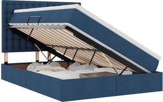 vidaXL Storage Bed with Mattress Blue 140 x 190 cm Polyester vidaXL