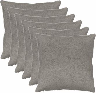 vidaXL Funda De Almohada 6 Uds. Heerlen Gris Claro 55 X 55 Cm Vidaxl