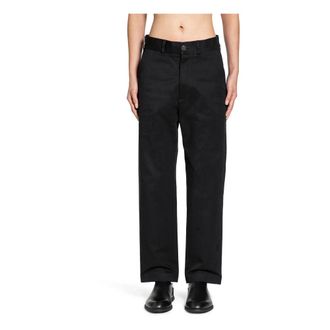 STUDIO NICHOLSON Straight Trousers, male, Black, M, Bill Pant