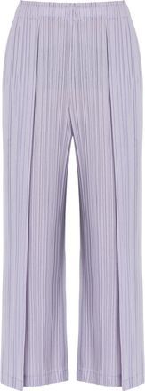 Pleats Please Issey Miyake Pleated Wide-leg Woven Trousers - Light Purple - 5