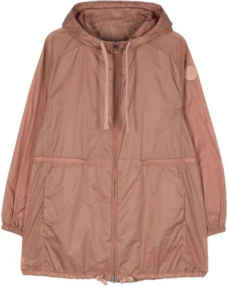 Moncler Airelle hooded ripstop coat - women - Polyamide/Polyamide - 0 - Pink
