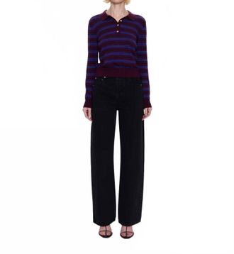 Pistola Denim Tate High-Rise Bowed Wide Leg Jeans In Midnight Hour