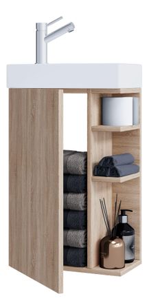 ebuy24 Ebuy24 - Set Vcm De 2 Piezas Lavadero Para Invitados Wc Ba&ntilde;o Para Hu&eacute;spedes Lavabo Muebles De Ba&ntilde;o Set De Ba&ntilde;os - Lumia (sonoma Oak)