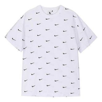 Nike Mens Nike Nrg Swoosh Logo Tee Full Print logo Embroidered Short Sleeve T-Shirt CK4094-100