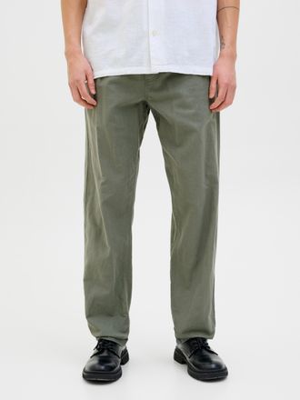 Jack & Jones Stoffhose JACK & JONES JPSTKANE SUMMER JOGGER SN, Herren, Gr. S, N-Gr, gr&uuml;n (agave gr&uuml;n detail:solid), Web, Obermaterial: 74% Baumwolle, 26% Leinen, u
