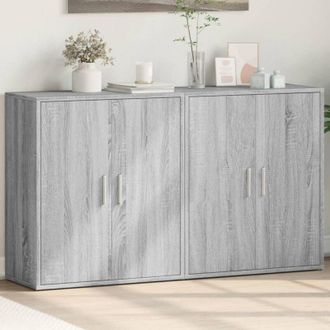 vidaXL Credenze 2 pz Grigio Sonoma 60x31x70 cm in Legno Multistrato - Vidaxl