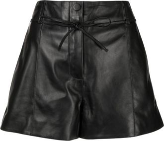 Yves Salomon flared drawstring shorts - women - Polyester - 32 - Black