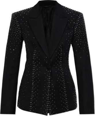 The Attico Wollen Blazer met Pailletten - Dames - Blazers - Zwart - S - Wol - Jassen
