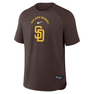 Nike San Diego Padres Authentic Collection Batting Practice Pregame Nike Mens Dri-FIT MLB Top in Brown | 04HG927ZPYP-7DX
