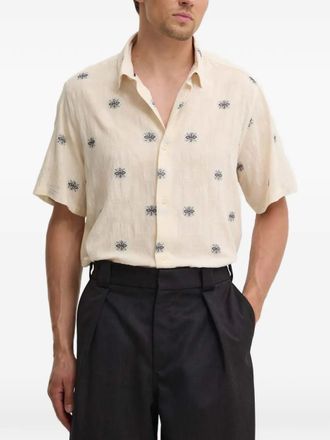 Les Deux patterned short-sleeved shirt - Neutrals
