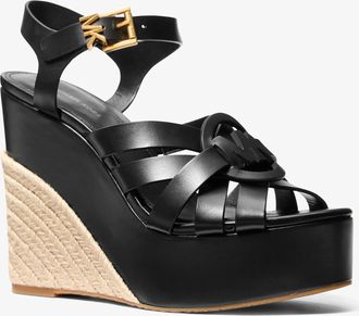 Michael Kors Erika Leather Wedge Sandal