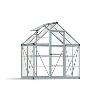 Palram Greenhouse Harmony 6 x 4, Polycarbonate, L126 x W185 x H208 cm, Silver