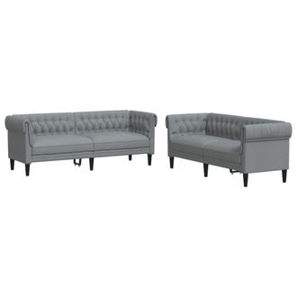 vidaXL Vidaxl - Juego De Sof&aacute;s 2 Piezas Tela Gris Claro