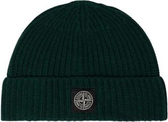 Stone Island Accessoires, Heren, Groen, ONE Size, Wol, Ribbelmuts van Wol
