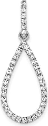 Diamond2Deal 14K White Gold Lab Grown Diamond Teardrop Pendant (0.48ct, VS, G-H)