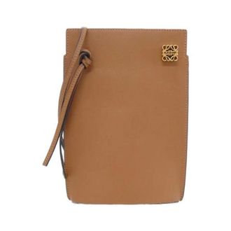 Loewe Pre-owned Dice Pocket Calf Shoulder Bag - Dames - Pre-owned - Bruin - Maat: ONE Size Leer