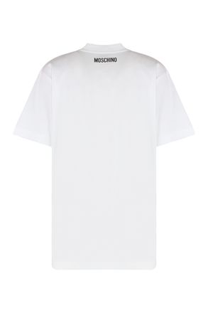 Moschino Womens Crew-Neck T-Shirt Cotton Printed White T-Shirts & Jerseys