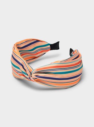 Simons Womens Striped knotted headband