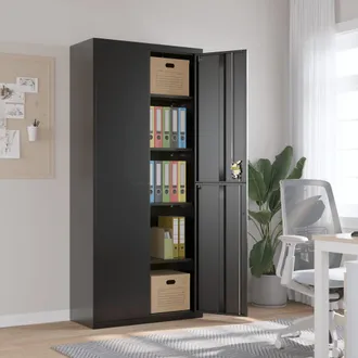 vidaXL Armario Archivador De Acero Negro 90x40x200 Cm Vidaxl