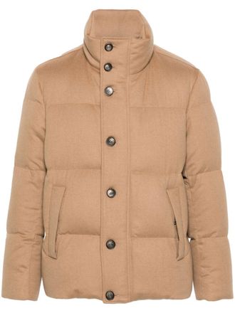 Herno padded jacket - men - Cupro/Camel Hair/Cupro/Polyester/Goose Down/Goose Feather - 54 - Neutrals