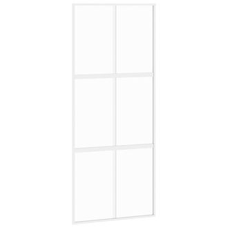 vidaXL Vidaxl - Puerta Corredera Vidrio Templado Y Aluminio Blanca 90x205 Cm